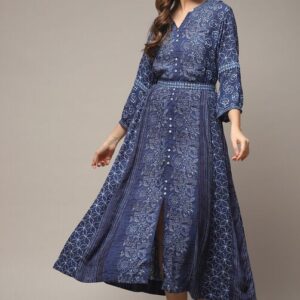sale liva indigo liva a line printed dress