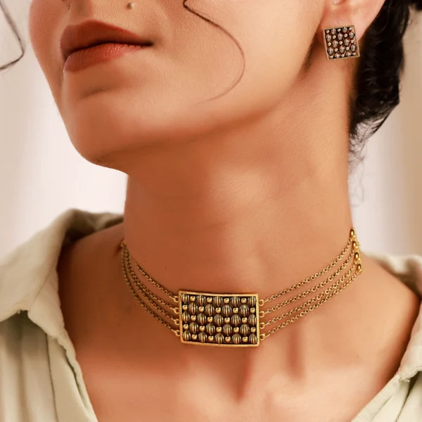 woven wonders wavy weave choker necklace set
